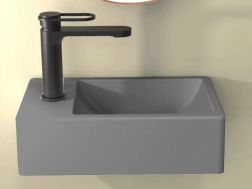 Lave mains, 37 x 23 cm, robinetterie à gauche - OXO GRIS MAT