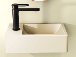 Lave mains, 37 x 23 cm, robinetterie à gauche - OXO BEIGE MAT