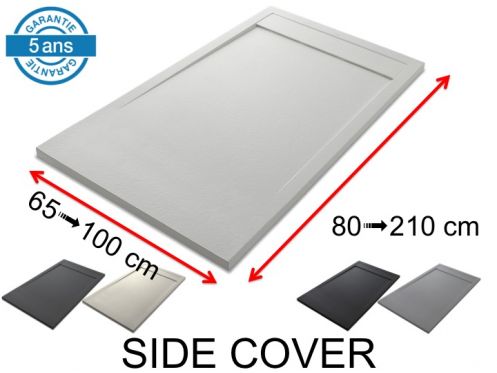 Receveur de douche caniveau avec cache siphon en rsine - COVER 120