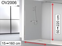 Paroi de douche,  verre fixe de 6 mm - OV2006 - 30