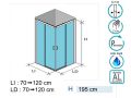 Portes de douches coulissantes d'angle - SUM 320 - 100