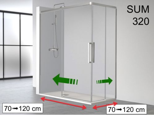 Portes de douches coulissantes d'angle - SUM 320 - 100