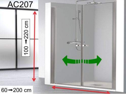 Porte de douche double, battante - AC 207 - 70