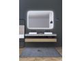 Miroir avec bords arrondis, clairage frontal, capteur : anti-bue et ON/OFF - BEJA