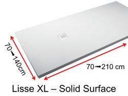 Receveur de douche, en résine minérale Solid Surface, extra plat - LISSE 