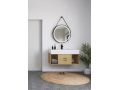 Miroir rond, clairage en faade, cadre noir - BRAGA