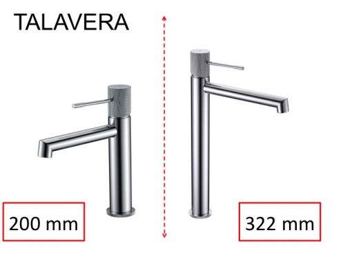 Design wastafelkraan, mengkraan, hoogte 200 en 322 mm - TALAVERA CHROME