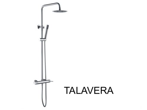 Colonne de douche design, Mitigeur, Rond  20 cm - TALAVERA CHROME