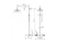 Design Shower column, Mixer Tap, Round ø 20 cm - TALAVERA CHROME
