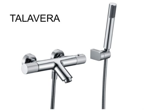 Badebatteri med bruser, termostat - TALAVERA CHROME