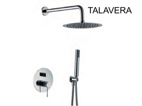 Indbygget brusebad, mixer, rundt regndÃ¦ksel Ã˜ 25 cm - TALAVERA CHROME