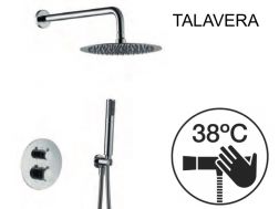 Ingebouwde douche, thermostatische en regendouchekop à 25 cm - TALAVERA CHROME