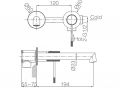 Recessed wall-mounted faucet, single lever, length 194 mm - TALAVERA CHROME