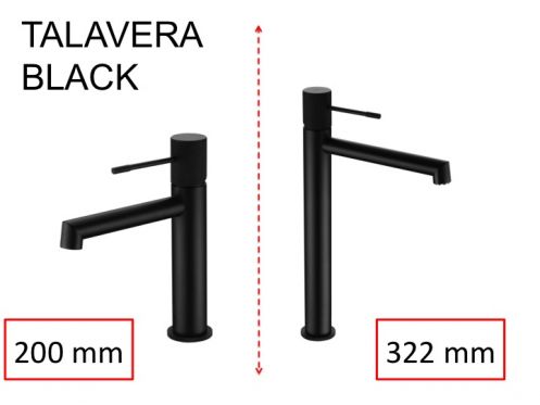 Design hÃ¥ndvaskarmatur, armatur, hÃ¸jde 200 og 322 mm - TALAVERA BLACK MAT
