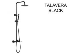 Designbrusekolonne, blandebatteri, rund Ã¸ 20 cm - TALAVERA BLACK