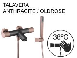 Badmengkraan met douche, thermostatisch - TALAVERA ANTHRACITE / OLD ROSE