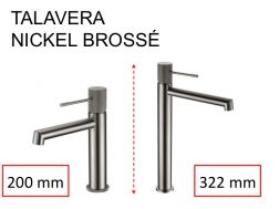 Robinet Lavabo design, melangeur, hauteur 200 et 322 mm - TALAVERA NICKEL BROSSÉ