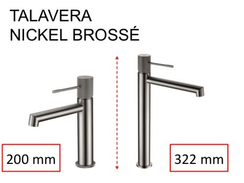Robinet Lavabo design, melangeur, hauteur 200 et 322 mm - TALAVERA NICKEL BROSS�