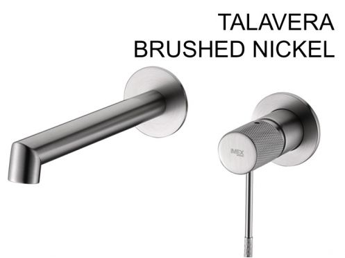 Ukryty kran naÅ›cienny, bateria mieszajÄ…ca, dÅ‚ugoÅ›Ä‡ 194 mm - TALAVERA BRUSHED NICKEL 