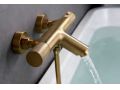 Bathtub mixer with shower, thermostatic - TALAVERA BRUSHED GOLD 