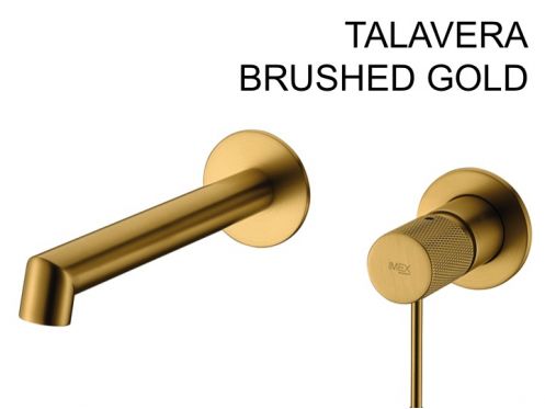 Verborgen wandkraan, mengkraan, lengte 194 mm - TALAVERA BRUSHED GOLD 