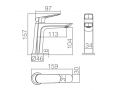 Design bateria umywalkowa, bateria, wys. 157 i 294 mm - EJIDO CHROM