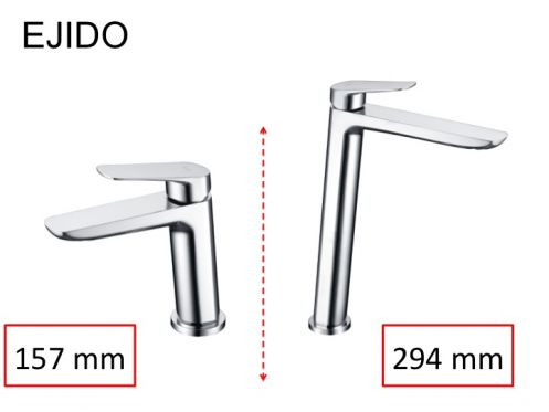 Design wastafelkraan, mengkraan, hoogte 157 en 294 mm - EJIDO CHROME