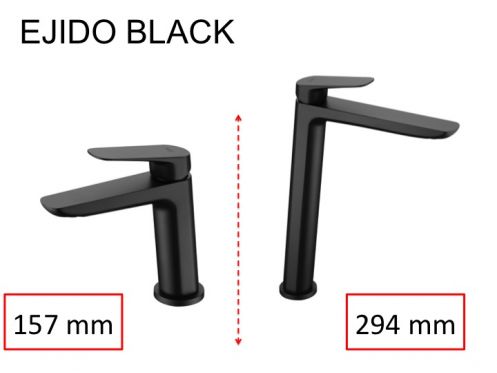 Design bateria umywalkowa, bateria, wys. 157 i 294 mm - EJIDO BLACK