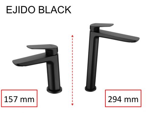 Design håndvaskarmatur, armatur, højde 157 og 294 mm - EJIDO BLACK