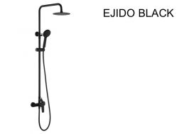 Colonne de douche design, Mitigeur, Rond ø 20 cm - EJIDO BLACK