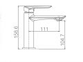 Design wastafelkraan, mengkraan, hoogte 159 en 267 mm - PATERNA CHROME