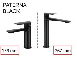 Design hÃ¥ndvaskarmatur, armatur, hÃ¸jde 159 og 267 mm - PATERNA BLACK