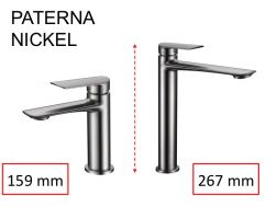 Design bateria umywalkowa, bateria, wys. 159 i 267 mm - PATERNA nickel brossÃ©