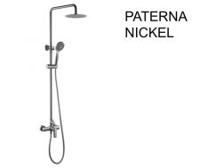 Colonne de douche design, Mitigeur, Rond ø 20 cm - PATERNA NICKEL BROSSÉ