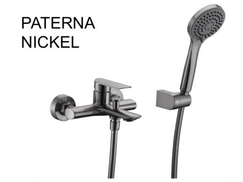 Badebatteri med bruser, termostat - PATERNA NICKEL BROSSÃ‰