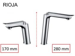 Robinet mitigeur, hauteur 170 ou 280 mm - RIOJA CHROME