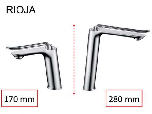 Bateria mieszajÄ…ca, wysokoÅ›Ä‡ 170 lub 280 mm - RIOJA CHROME