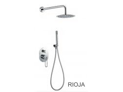 Douche encastrable, mélangeur, ciel de pluie rond Ø 25 cm - RIOJA CHROME