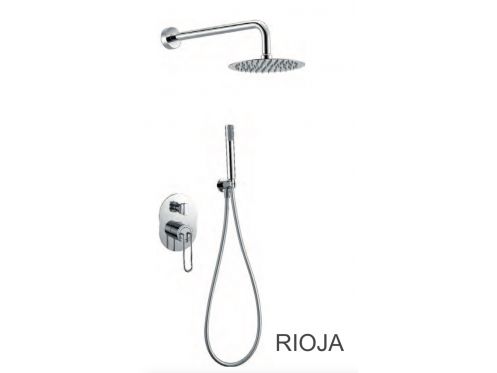 Indbygget brusebad, mixer, rundt regndÃ¦ksel Ã˜ 25 cm - RIOJA CHROME
