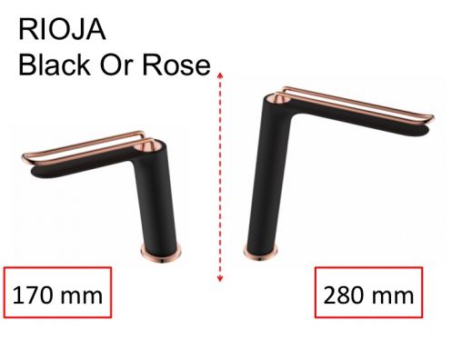 Bateria mieszajÄ…ca, wysokoÅ›Ä‡ 170 lub 280 mm - RIOJA BLACK OR ROSE
