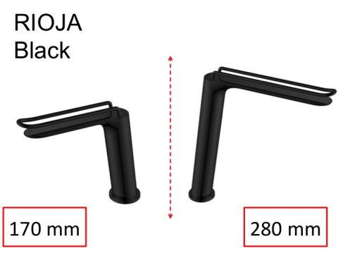 Bateria mieszajÄ…ca, wysokoÅ›Ä‡ 170 lub 280 mm - RIOJA BLACK