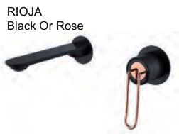 Verborgen wandmengkraan, 200 mm lang - RIOJA BLACK OR ROSE