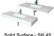 Plan vasque design, 120 x 50 cm, en résine minérale Solid-Surface - STIL 45