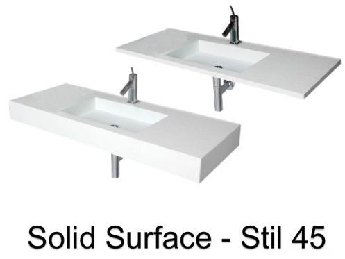 Design wastafel, 120 x 50 cm, in Solid-Surface minerale hars - STIL 45