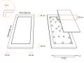 Receveur de douche, vacuation discrete - DISCRET CORIAN 