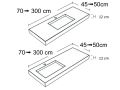 Plan vasque, 50 x 100 cm, en Corian  - CUADRO 50