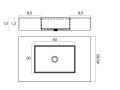 Plan vasque, 50 x 100 cm, en Corian  - CUADRO 50