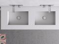 Wastafel, 50 x 100 cm, in Corian Â® - CUADRO 50