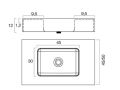 Plan vasque, 50 x 100 cm, en Corian  - CURVADA 45