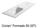 Plan vasque postform, 50 x 120 cm,  en Corian  - FORMADO 50